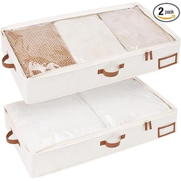 Underbed Storage Box, Under Bed Clothes Organizer With Sturdy Structure - Picture 8 of 8